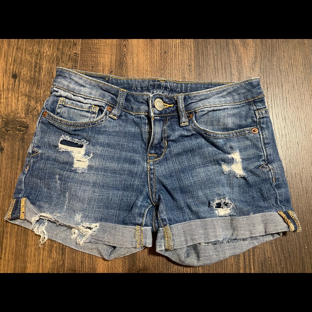Aero stretchy denim shorts